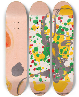 Triptych art skateboard deck of Tiit Psuke Kunstiajalugu Ii_1 by Tiit Paasuke (1941)