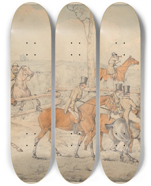 Triptych art skateboard deck of Henry Thomas Alken Foxhunting The Start by Henry Thomas Alken (1785-1851) Triptych art skateboard deck of Henry Thomas Alken Foxhunting The Start by Henry Thomas Alken (1785-1851)