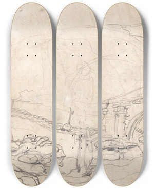 Triptych art skateboard deck of James Ward A Mill by James Ward (1769-1859) Triptych art skateboard deck of James Ward A Mill by James Ward (1769-1859)
