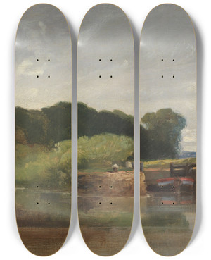 Triptych art skateboard deck of William James Mller Hanham Lock On The Avon_1 by William James Muller (1812-1845) Triptych art skateboard deck of William James Mller Hanham Lock On The Avon_1 by William James Muller (1812-1845)