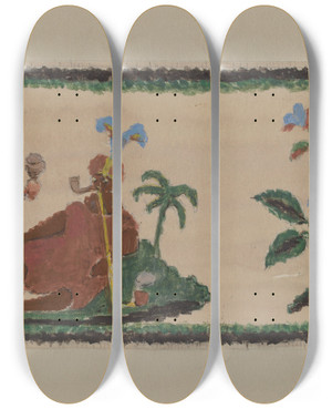 Triptych art skateboard deck of Fanchon Larzelere Belt by Fanchon Larzelere