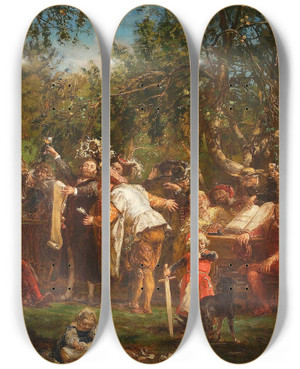 Triptych art skateboard deck of Jan Matejko The Babin Republic by Jan Matejko (1838-1893)