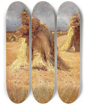 Triptych art skateboard deck of Olga Wisingerflorian Kornfeld by Olga Wisinger-Florian (1844-1926)