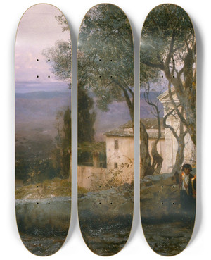 Triptych art skateboard deck of Henryk Siemiradzki Viaticum by Henryk Siemiradzki (1843-1902)