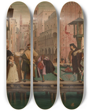 Triptych art skateboard deck of James Tissot The Departure Of The Prodigal Son_1 by James Tissot (1836-1902) Triptych art skateboard deck of James Tissot The Departure Of The Prodigal Son_1 by James Tissot (1836-1902)