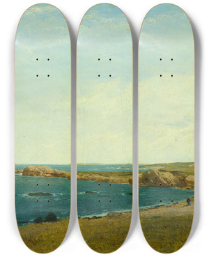 Triptych art skateboard deck of John Frederick Kensett Near Newport by John Frederick Kensett (1816-1872) Triptych art skateboard deck of John Frederick Kensett Near Newport by John Frederick Kensett (1816-1872)