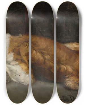 Triptych art skateboard deck of Carolusduran Le Chien by Carolus Duran (1837-1917)