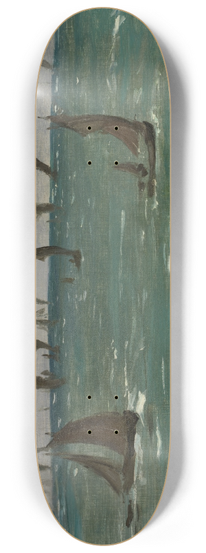 douard Manet - Boats at Berck-sur-Mer 8.25 inch art skate deck