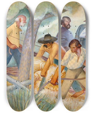 Triptych art skateboard deck of George Melvin Smith There Was A Vision by George Melvin Smith (19-20-)
