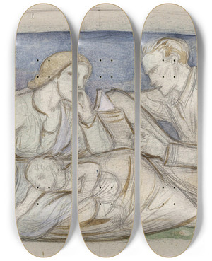 Triptych art skateboard deck of Richard Nicolas Roland Holst Man Vrouw En Kind Zittend In Een Landschap_1 by Richard Nicolaus Roland Holst (1868-1938) Triptych art skateboard deck of Richard Nicolas Roland Holst Man Vrouw En Kind Zittend In Een Landschap_1 by Richard Nicolaus Roland Holst (1868-1938)