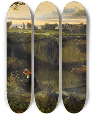 Triptych art skateboard deck of Louisgodefroy Jadin View Of Montfort Lamaury by Louis-Godefroy Jadin (1805-1882) Triptych art skateboard deck of Louisgodefroy Jadin View Of Montfort Lamaury by Louis-Godefroy Jadin (1805-1882)