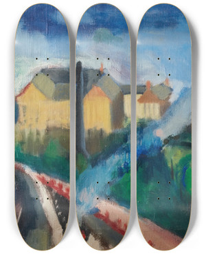 Triptych art skateboard deck of Morton Livingston Schamberg Abstract Landscape by Morton Livingston Schamberg (1881-1918) Triptych art skateboard deck of Morton Livingston Schamberg Abstract Landscape by Morton Livingston Schamberg (1881-1918)
