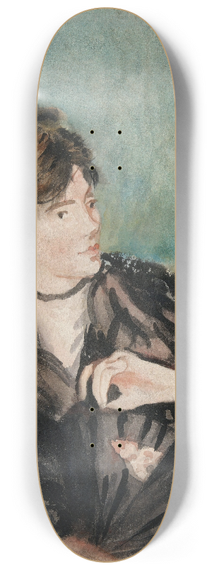 douard Manet - Portrait of Berthe Morisot with a Fan 8.25 inch art skate deck