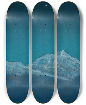 Triptych art skateboard deck of Nicholas Roerich Himalayas Sikkim by Nicholas Roerich (1874-1947)