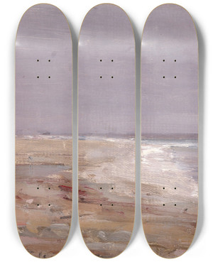 Triptych art skateboard deck of Amaldus Nielsen Solstreif Jren_1 by Amaldus Nielsen (1838-1932)
