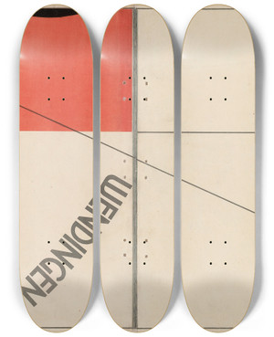 Triptych art skateboard deck of El Lissitzky Wendingen by El Lissitzky (1890-1941)