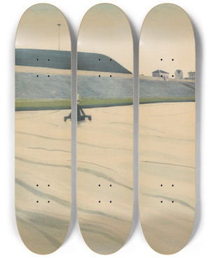 Triptych art skateboard deck of Lon Spilliaert Haven Te Oostende by Leon Spilliaert (1881-1946)