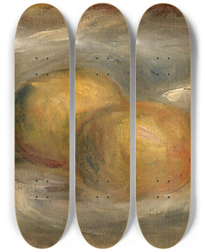 Triptych art skateboard deck of Pierreauguste Renoir Citrons by Pierre-Auguste Renoir (1841-1919)