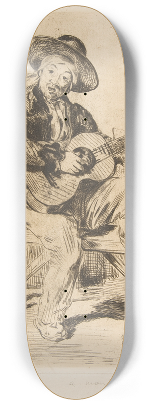 douard Manet - The Spanish Singer (Le Guitarrero) 8.25 inch art skate deck