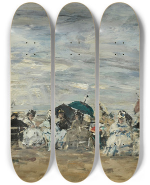 Triptych art skateboard deck of Eugne Boudin Trouville Scne De Plage_3 by Eugene Boudin (1824-1898) Triptych art skateboard deck of Eugne Boudin Trouville Scne De Plage_3 by Eugene Boudin (1824-1898)