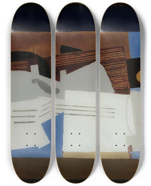 Triptych art skateboard deck of Louis Marcoussis Composition_1 by Louis Marcoussis (1883-1941)