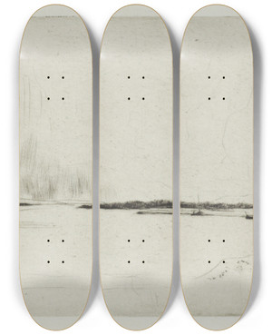 Triptych art skateboard deck of David Young Cameron Loch Eil by David Young Cameron (1865-1945)