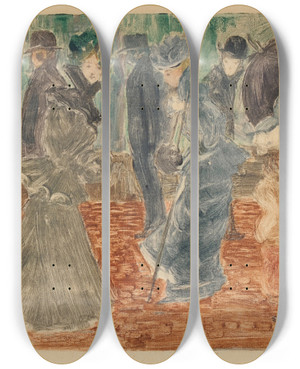 Triptych art skateboard deck of Maurice Prendergast Rainy Day Boston by Maurice Prendergast (1858-1924) Triptych art skateboard deck of Maurice Prendergast Rainy Day Boston by Maurice Prendergast (1858-1924)