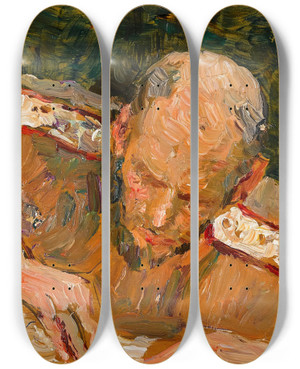 Triptych art skateboard deck of Ilya Efimovich Repin Study For The Duel by Ilya Efimovich Repin (1844-1930)