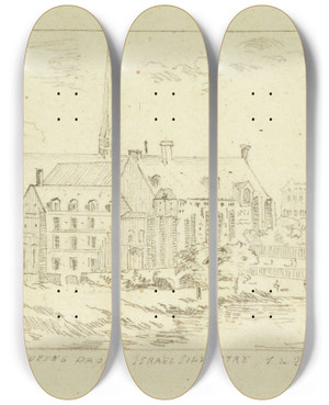 Triptych art skateboard deck of Aglas Bouvenne Couvent Des Bonshommes_1 by Aglaus Bouvenne (1829-1903)