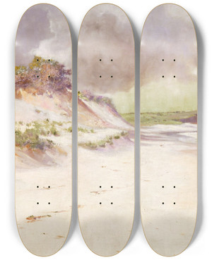 Triptych art skateboard deck of Jessie E Scarvell The Lonely Margin Of The Sea by Jessie E Scarvell (1862-1950)