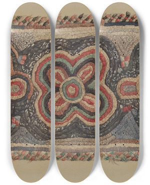 Triptych art skateboard deck of Charles Goodwin Shaker Rug by Charles Goodwin