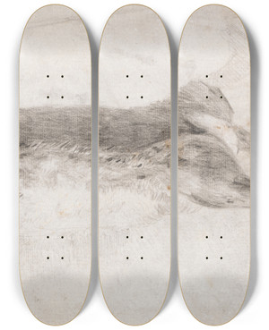 Triptych art skateboard deck of Andrew Geddes Dead Hare by Andrew Geddes (1783-1844)