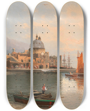 Triptych art skateboard deck of Karl Kaufmann Torre Del Greco Neapel by Karl Kaufmann (1843-1905) Triptych art skateboard deck of Karl Kaufmann Torre Del Greco Neapel by Karl Kaufmann (1843-1905)