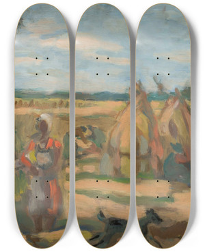 Triptych art skateboard deck of Wacaw Wsowicz Niwa by Waclaw Wasowicz (1891-1942)