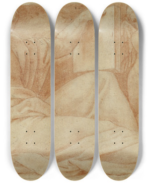 Triptych art skateboard deck of Circle Of Bernardino Gatti Moses by Circle Of Bernardino Gatti (1495-1575)