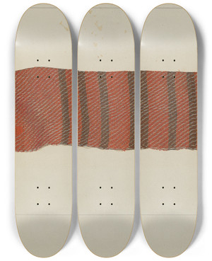 Triptych art skateboard deck of Frank Maurer Linsey Blanket by Frank Maurer