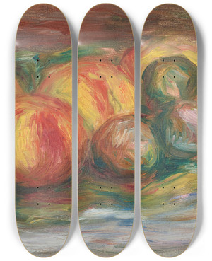 Triptych art skateboard deck of Pierreauguste Renoir Pches Et Prune by Pierre-Auguste Renoir (1841-1919)