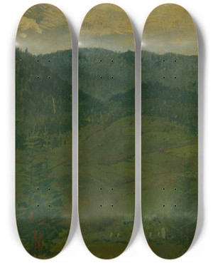 Triptych art skateboard deck of Ferdinand Katona Mountain Landscape_2 by Ferdinand Katona (1864-1932) Triptych art skateboard deck of Ferdinand Katona Mountain Landscape_2 by Ferdinand Katona (1864-1932)
