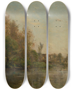 Triptych art skateboard deck of Charles Franois Daubigny The Banks Of The Oise by Charles Francois Daubigny (1817-1878) Triptych art skateboard deck of Charles Franois Daubigny The Banks Of The Oise by Charles Francois Daubigny (1817-1878)