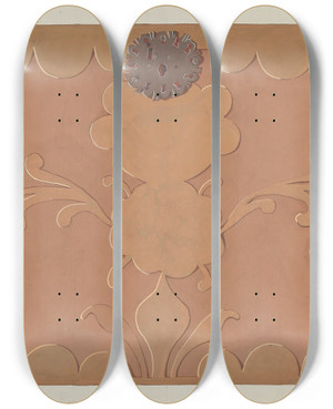 Triptych art skateboard deck of Dp Jones Chest_2 by D.P. Jones