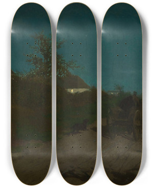 Triptych art skateboard deck of Maksymilian Gierymski Night by Maksymilian Gierymski (1846-1874) Triptych art skateboard deck of Maksymilian Gierymski Night by Maksymilian Gierymski (1846-1874)