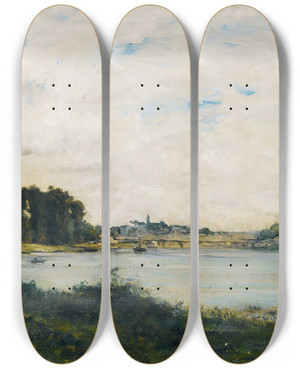 Triptych art skateboard deck of Charles Franois Daubigny Conflans by Charles Francois Daubigny (1817-1878) Triptych art skateboard deck of Charles Franois Daubigny Conflans by Charles Francois Daubigny (1817-1878)