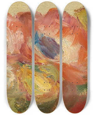 Triptych art skateboard deck of Pierreauguste Renoir Anmones by Pierre-Auguste Renoir (1841-1919)
