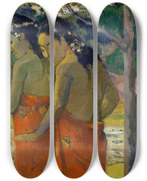 Triptych art skateboard deck of Paul Gauguin Three Tahitian Women by Paul Gauguin (1848-1903) Triptych art skateboard deck of Paul Gauguin Three Tahitian Women by Paul Gauguin (1848-1903)