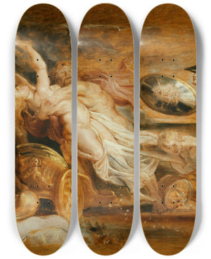 Triptych art skateboard deck of Peter Paul Rubens The Abduction Of Proserpina by Peter Paul Rubens (1577-1640)