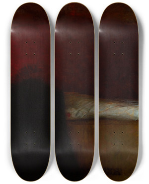 Triptych art skateboard deck of Stanisaw Grocholski Piet by Stanislaw Grocholski (1865-1932)