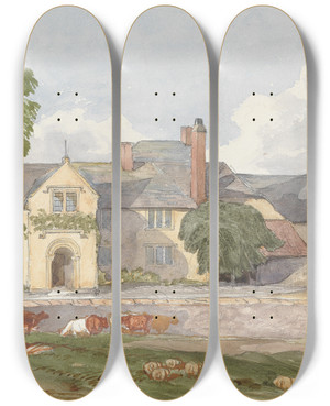 Triptych art skateboard deck of Rev James Bulwer One From A Volume Of Drawings And Prints_34 by Rev James Bulwer (1794-1879)