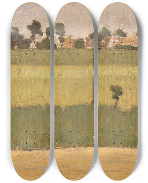 Triptych art skateboard deck of Edmond Francois Amanjean The Outskirts Of A Village by Edmond Francois Aman-Jean (1858-1936) Triptych art skateboard deck of Edmond Francois Amanjean The Outskirts Of A Village by Edmond Francois Aman-Jean (1858-1936)
