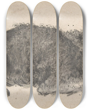 Triptych art skateboard deck of Cornelis Saftleven A Dog_2 by Cornelis Saftleven (1607-1681)