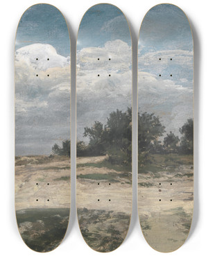 Triptych art skateboard deck of Patrick Nasmyth An Open Road by Patrick Nasmyth (1787-1831)
